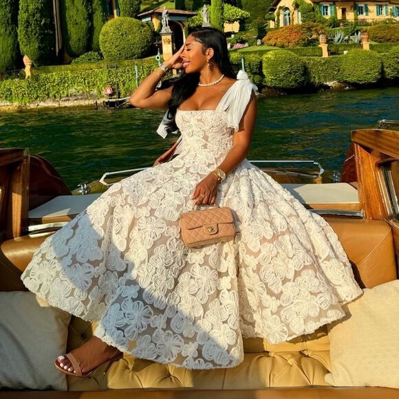 NEW BRONX AND BANCO SABRINA WHITE MIDI DRESS - Picture 13 of 13